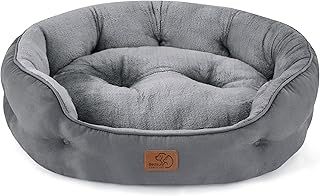 Bedsure Large Cat Beds - 63x53x20cm Round Washable Dog Bed for Small Dogs, Pet Bed for Small Dog and Puppy with Slip-Resistant Bottom and Reversible Cushion, Grey