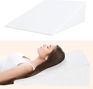 Comfort Memory Foam Therapy Bed Wedge Pillow - Designed for Back Neck Pain - Better Breathing Circulation Acid Reflux – Washable Cover Included