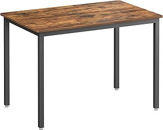 VASAGLE Dining Table, Kitchen Table, 70 x 110 x 77 cm, Dining Table for 4 People, Living Room Desk, for Dining Room, Kitchen, Industrial, Rustic Brown and Black KDT081B01