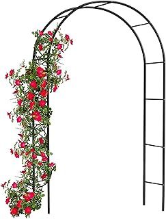 2.4M Garden Arch Trellis Arched Metal Tubular Frame Climbing Plant Archway Arbour, Green