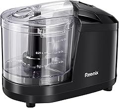 Mini Chopper, 0.75 Litre(1.5-Cup) Dishwasher Safe Bowl, Dices & Purees Fruit & Vegetables Electric Mini Chopper, Removable bowl, lid & blade, Simple one-button operation, 100W (Black)