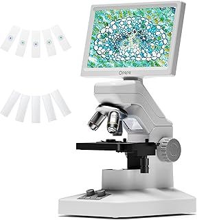 ODM301 Max Microscope for Kids Students Adults with X-Y Stage Professional, 1200X Wireless Digital Biological Microscope with Screen for School Lab Home Education, USB & HDMI Scope with Slides