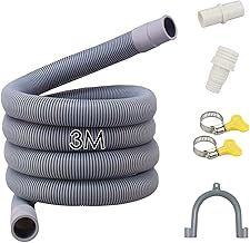 Drain Hose Adapter Kit with Connector Clip Clamp 3M/2M/1.5M/1M, Adaptor Universal Dishwasher Washing Machine Washer