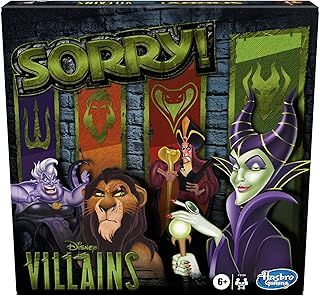 Sorry! Board Game: Disney Villains Edition Kids Game, Family Games for Ages 6 and Up (Amazon Exclusive)