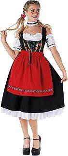 Morph Oktoberfest Costume Women - Bavarian Dirndl Dress with Apron for October Festival Fancy Dress Party