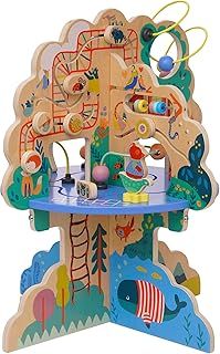 Manhattan Toy 160810 Playground Adventure Wooden Toddler Activity Center for 12 months and above with Gliders, Abacus Track, Spinners, Spring Toys and Bead Runs, Multicolor