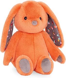 B. Toys – Plush Bunny - Super Soft Stuffed Animal - Washable Rabbit Toy - Happy Hues for Babies and Toddlers – 0 Months +, Coral Orange