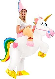 Spooktacular Creations Inflatable Costume Unicorn Riding a Unicorn Air Blow-up Deluxe Halloween Costume - Adult Size