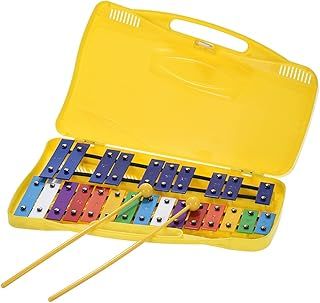 Btuty 25 Notes Glockenspiel Xylophone Aluminum Percussion Rhythm Musical Teaching Instrument with 2 Mallets Handheld Case