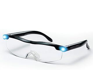 JML Magnifying Glasses with Light - Magnifier Spectacles for Hobbies and Reading for Hands-Free Wearable 160% Magnification - USB Rechargeable, Fits Over Standard Glasses - Mighty Sight