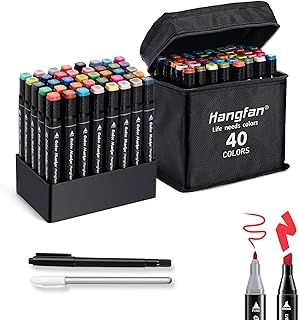 40 Colours Alcohol Markers,Art pens set for Artists（Beginners or Adults) colouring,Permanent Art Markers Perfect for Colouring,Highlighting,Anime and Manga Design