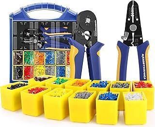 Haisstronica Ferrule Crimping Tool Kit - AWG 23-7 Wire Ferrules Crimper with 2500pcs Terminals AWG 22-7 and Wire Stripper