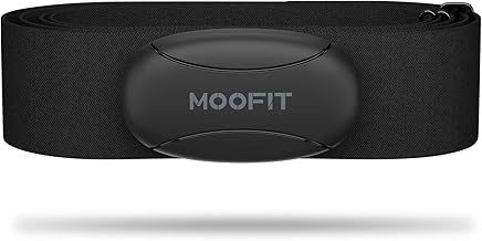 moofit HR8 Heart Rate Monitor Chest Strap, Low Energy Real-Time Heart Rate Data, Bluetooth 5.0/ANT+, Larger Communication Range, IP67 Waterproof, Compatible with iOS/Android Apps, Fitness Equipment, Black