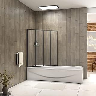 1000x1400mm，4 Folds Glass Screen Over Bath Shower Door Panel