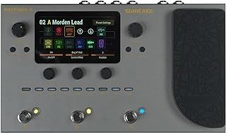 SONICAKE Guitar Pedal Multi-Effects Guitar Bass Amp Modeling IR Cabinets Simulation with Expression Pedal FX Loop MIDI Stereo OTG USB Audio Interface Matribox II QME-100