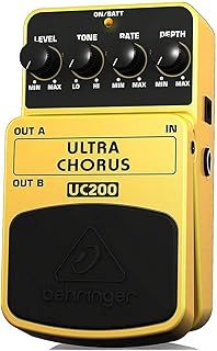 Behringer ULTRA CHORUS UC200 Ultimate Stereo Chorus Effects Pedal, Yellow