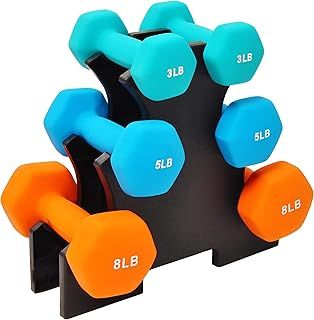Signature Fitness Set of 2 Neoprene Dumbbell Hand Weights, Anti-Slip, Anti-roll, Hex Shape Colorful, Pairs or Sets