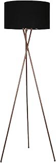 MiniSun | Modern Gloss Black Metal Tripod Floor Lamp with a Black Shade | Floor Lamps & Torchieres, Home Décor, Improvement & Lifestyle Essential