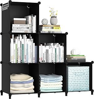 HOMIDEC Bookcase, 6 Cube Storage Unit Bookshelf, Storage Cubes Multi-Use DIY Storage Shelves for Books, Storage Boxes, Clothes, Crochet Yarn, Toys