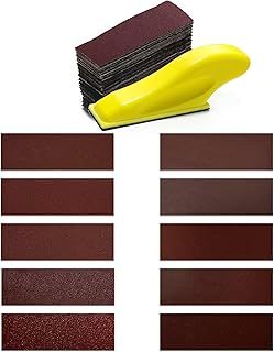 Micro Sander for Small Projects finger sander for crafts with 100pcs 90X 30mm Assorted Sandpaper of 60 120 240 400 600 800 1000 1200 1500 2000 Grit for DIY Crafts Polishing Sanding