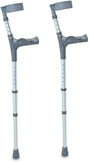 NRS Healthcare Double Adjustable Crutches with Comfy Handle, Long/Tall - Pair