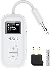 SafeFly Dual - Airplane Bluetooth 5.3 Adapter w/OLED Display Screen, 3.5mm Wireless Audio Transmitter aptX adaptive for 2 Headphones, aptX Low Latency/HD for in-Flight, TV, Gym, Transmitter ONLY