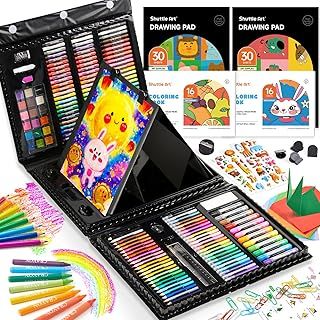 Shuttle Art 335 Pieces Art Set for Kids, Painting Sets for Children, Art Kit with Colouring Books, Colouring Pencils, Pastels, Crayons, Watercolours, Markers, Drawing Set for Kids 6-12, Art Supplies