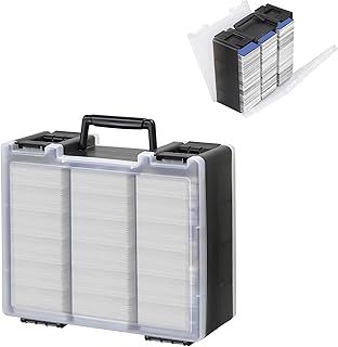 Risou Trading Card Storage Case for PTCG, MTG, OCG, Basketball, Football, Sports Cards and all Standard Size Game Cards,Large Portable Double-Sided Deck Box for 3200+ Cards(Case Only)(Black)