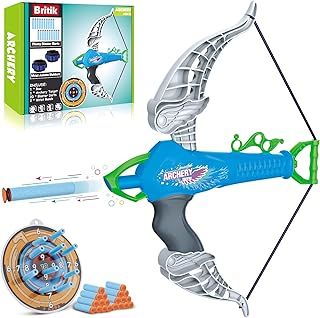 Britik Toys for 3-8 Year Old Boys: Bow and Arrow Set Kids Boys Toys Birthday Gifts Presents for Boys Girls Aged 3 4 5 6 7 8 9 10 11 12 Year Old Outdoor Garden Games Toy Archery Set