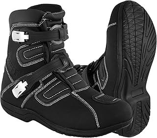 Motorbike Genuine Leather Short Ankle Boots Motorcycle Waterproof Off Road Touring Shoes for Men