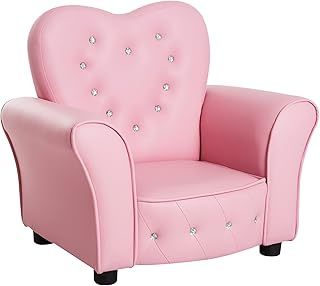 HOMCOM Kids Toddler Chair Sofa Children Armchair Seating Relax Playroom Seater Girl Princess Pink