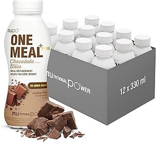 NUPO One Meal +Prime Chocolate Bliss Meal Replacement Shake with 24 Vitamins and Minerals | High in Protein & No Added Sugar | Tasty Weight Loss Shakes for Women & Men (12 x 330ml)