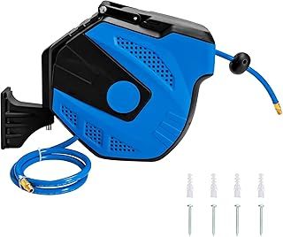Retractable Air Hose Reel, Wall Mounted Automatic Rewind Reel with Locking Ball & 180° Swivel Bracket, Compact Portable 150PSI Air Compressor Reel