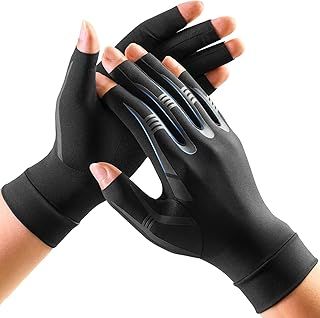 FREETOO Compression Arthritis Gloves for Pain, Finger Strengthen Compression Gloves to Alleviate Hand Pains,Swelling, Fingerless Computer Typing Gloves for Rheumatoid, Tendonitis Women&Men-M