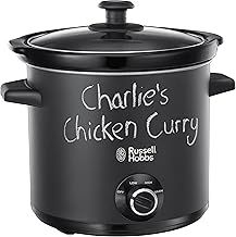 Russell Hobbs Chalkboard 3.5L Electric Slow Cooker - Cooks upto 4 portions, 3 heat settings, high/low/keep warm, Removable ceramic pot for easy cleaning, Glass lid, Energy saving, 200W, 24180