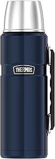 Thermos Stainless King 1.2L Multi- Purpose Thermos Flask - Original-Style Flask used as Travel Mug or Insulated Water Bottle for Daily Commute & Weekend Adventures – Midnight Blue, 5- Year Warranty