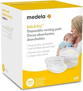 Medela 0080323 - Pack of 60 Disposable Absorbent Discs for Milk Loss - White/Yellow