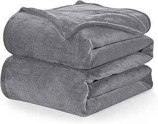 Fleece Blanket Sofa Throw Grey 4ft x 5ft - Fluffy Soft Warm Versatile Blanket for Sofa/Couch/Bed Throw/Single Size Gray,130x150 cm