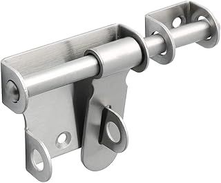 Sayayo Heavy Duty Gate Latch - Stainless Steel Brushed Finished, Sliding Bolt Lock for Wooden Gates, Outdoor Garden Shed Locks, EMS320U