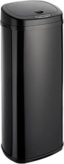 Dihl 50L Onyx Black with Black Lid Stainless Steel Auto Touchless Hands-Free Sensor Kitchen Waste Dust Bin Automatic Motor