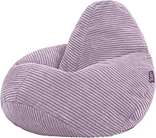 icon Dalton Kids Bean Bag, Beige, Cord Kids Bean Bag Chair with Filling Included for Girls and Boys, Childrens Chair, Beanbags for Children, Playroom Décor, Bedroom Accessories