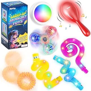 Light Up Sensory Toys, Sensory Toys for Autism, 7PCS Light Up Toys, Sensory lights, Gifts for 4 5 6 7 8 Year Old Kids, Party Favors Stress Relief Toys