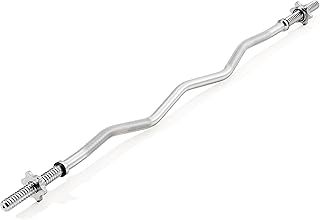 York Fitness Spinlock EZ Curl Bar - Dumbbell Bar for Weightlifting Body Building, Muscle Build Workouts - Ideal Curl Bar for York Fitness 1 Inch Weight Plates