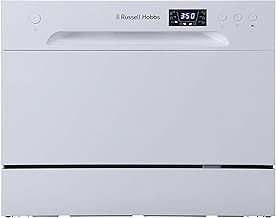 Russell Hobbs RHTTDW6W Freestanding Compact Dishwasher, Eco mode, 6 place_settings, White, Noise level: decibels 52