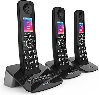 BT Premium Cordless Home Phone with Nuisance Call Blocking, Mobile sync and Answering Machine, Trio Handset Pack (Renewed)