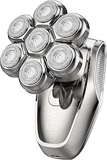 Head Shaver for Bald Men, Electric Razors Wet & Dry Waterproof 7D Rotary Shavers for Head and Face, Men's Electric Head Shavers Cordless, Type-C Charge, 2-Speed, LED Battery Indicator