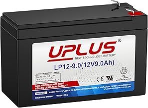UPLUS LP12-9 12 Volt 9Ah Rechargeable Agm Battery Compatible with T2(F2) Terminal, SLA Batteries for UPS System, Electric Scooter, Home Alarm System, Electric Ride-Ons etc.