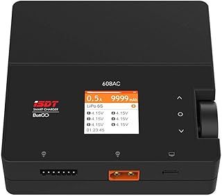 ISDT 608 AC Lipo Battery Charger,AC 50W/DC 200W Dual Mode RC Discharger/Charger with Detachable Power Supply,Smart Balance Charger for LiFe,Lilon,LiPo,LiHv 1-6S/Pb 1-12S/NiMH 1-16S Batteries