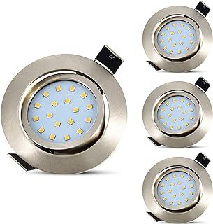 Allesgute 4X LED Downlights Ultra Slim Recessed Ceiling Lights Brushed Chrome Spotlights Tilt LED Down Lights 5W 240V Cool White 6000K