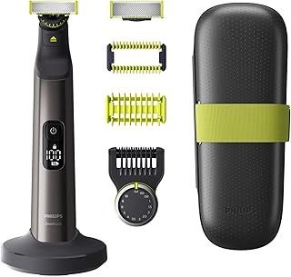 Philips OneBlade Pro 360 Face + Body, Hybrid Electric Beard Trimmer, Shaver and Body Groomer. 1x 360 Blade, 1x Original Blade (8 Months), 14-Length Comb, Body Kit, Charging Stand, Case - QP6651/30